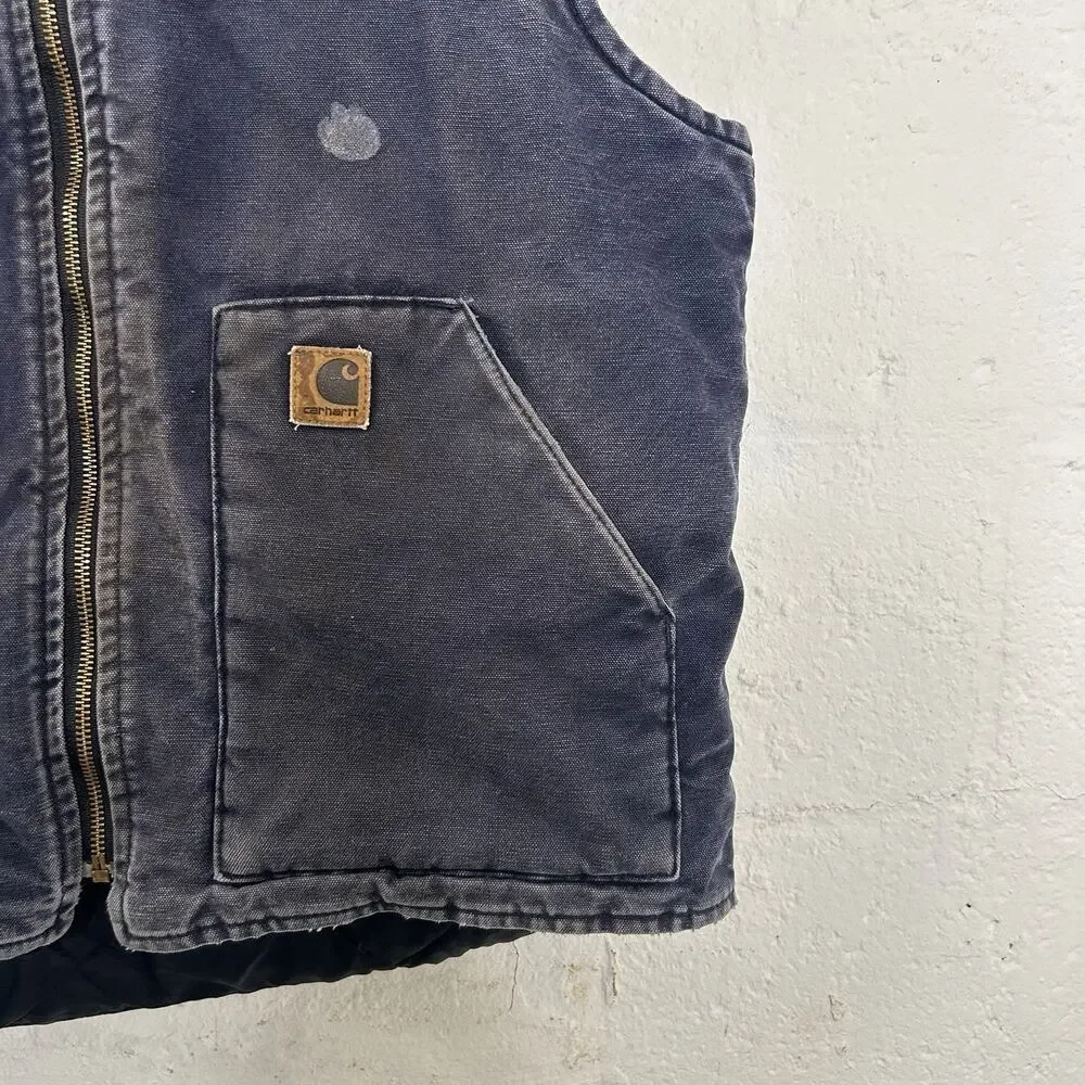 Vintage Faded Carhartt Quilted Artic Vest “Midnight Blue”